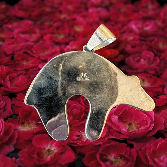 Sterling Silver & Semi-precious Stone Bear Pendant - Picture 2 of 3